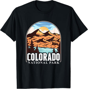 Colorado National Park Hiking Camping Nature Outdoor T-Shirt - T-Shirt | Black