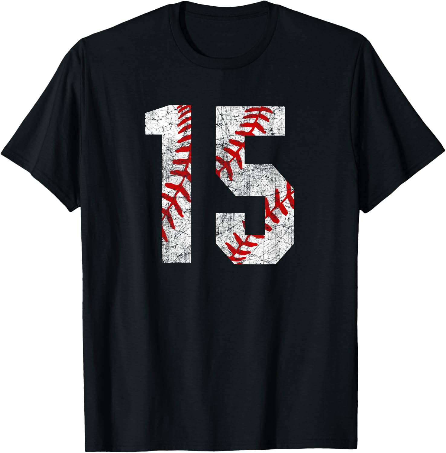 Vintage Baseball Mom #15 Jersey Baseball Favorite Player T-Shirt - T-Shirt | Black