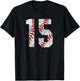 Vintage Baseball Mom #15 Jersey Baseball Favorite Player T-Shirt - T-Shirt | Black