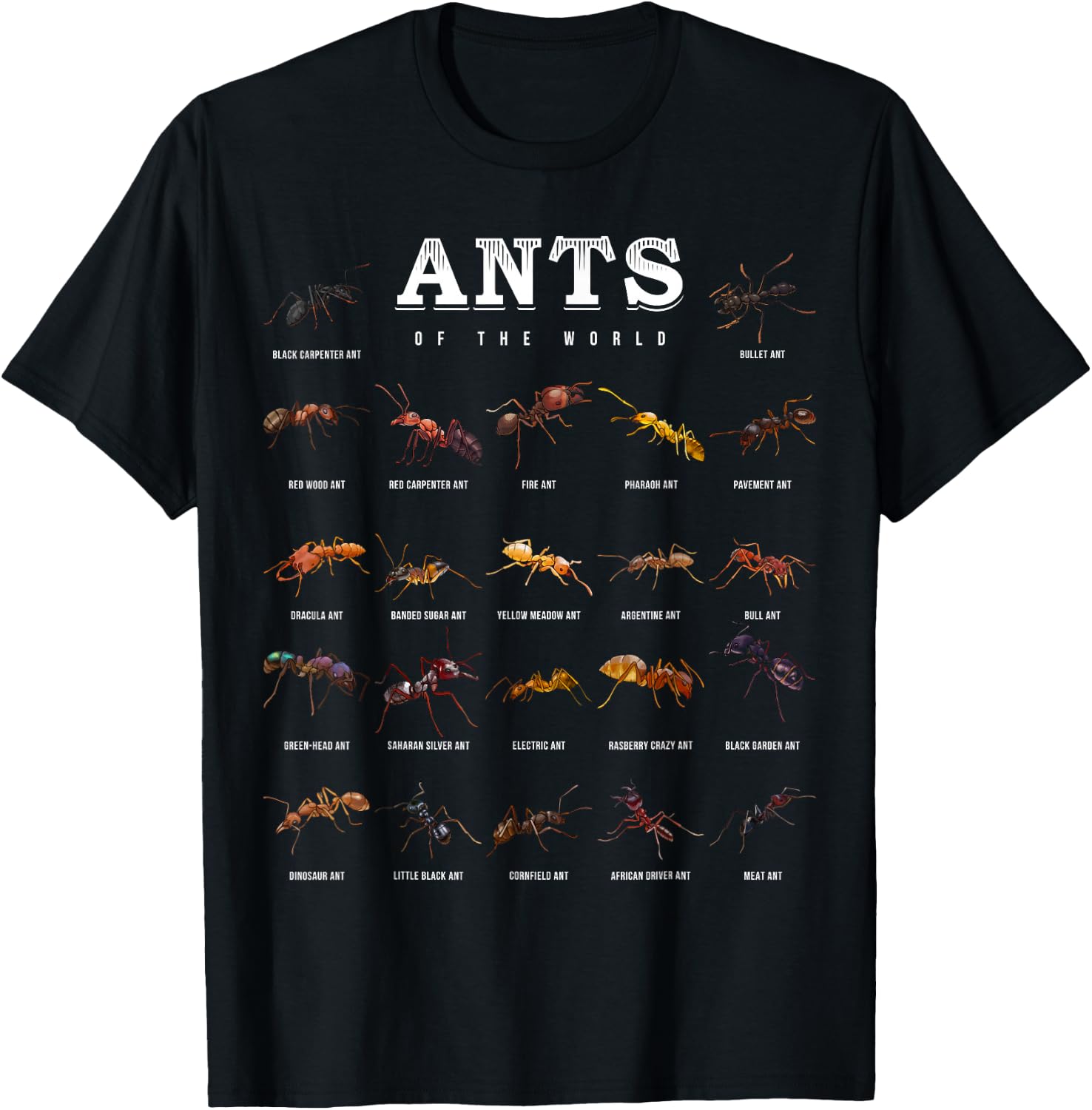 Ants Of The World Shirt Funny Ant Keeper T-Shirt - T-Shirt | Black