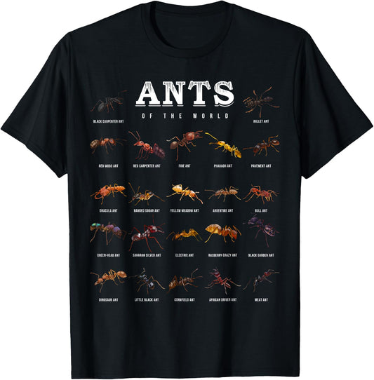 Ants Of The World Shirt Funny Ant Keeper T-Shirt - T-Shirt | Black