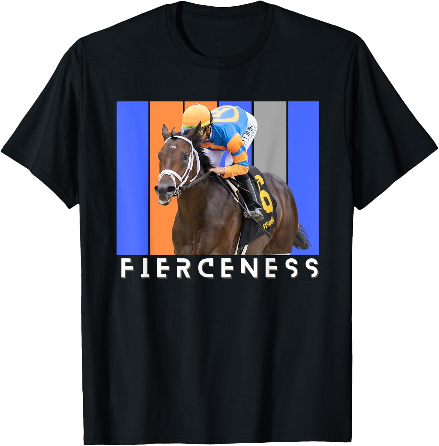 Fierceness Horse, Horse Racing Shirt, Del Mar, Santa Anita T-Shirt - T-Shirt | Black