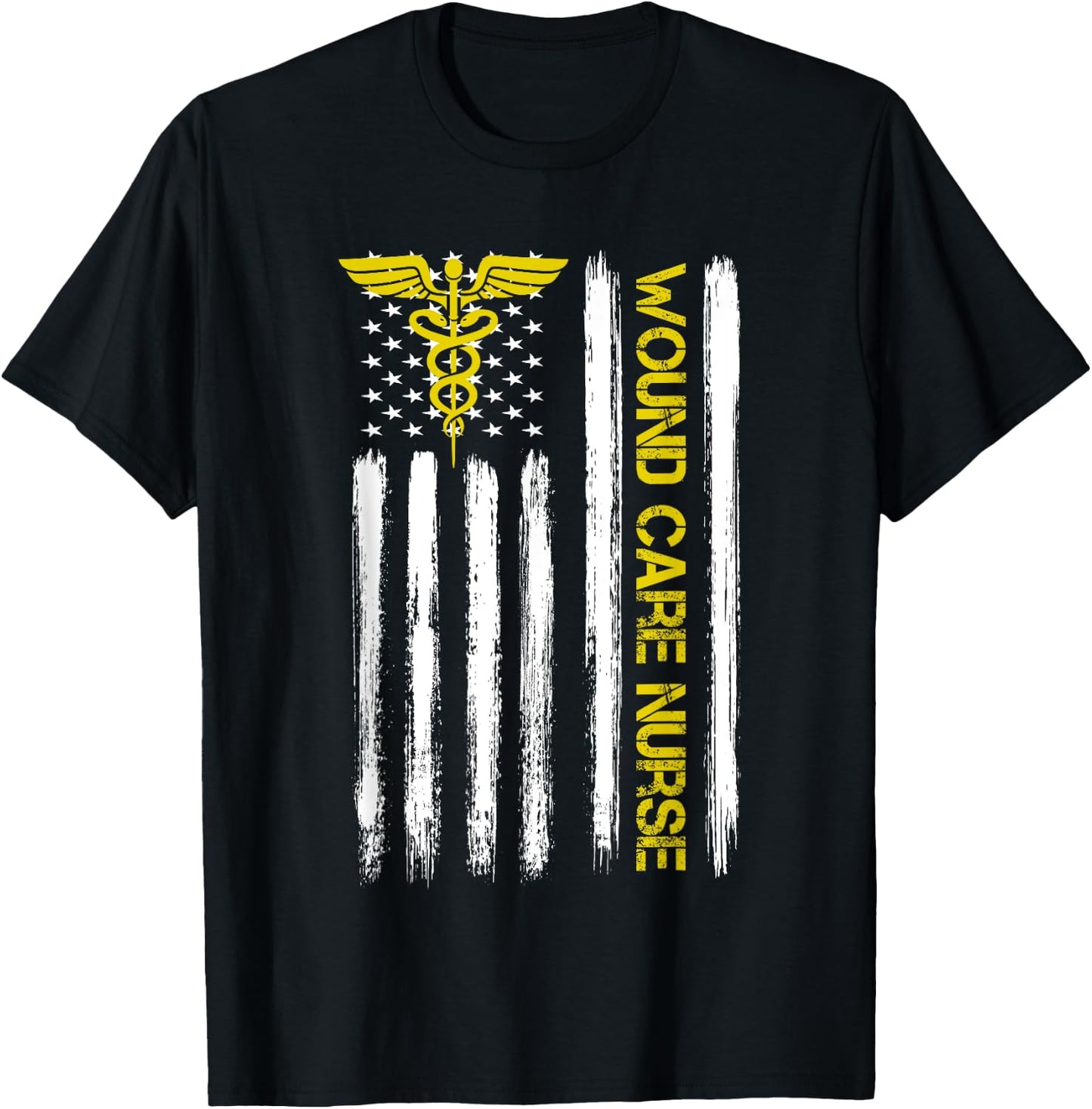 American Flag Wound Care Nurse | Nursing Department Wound T-Shirt - T-Shirt | Black