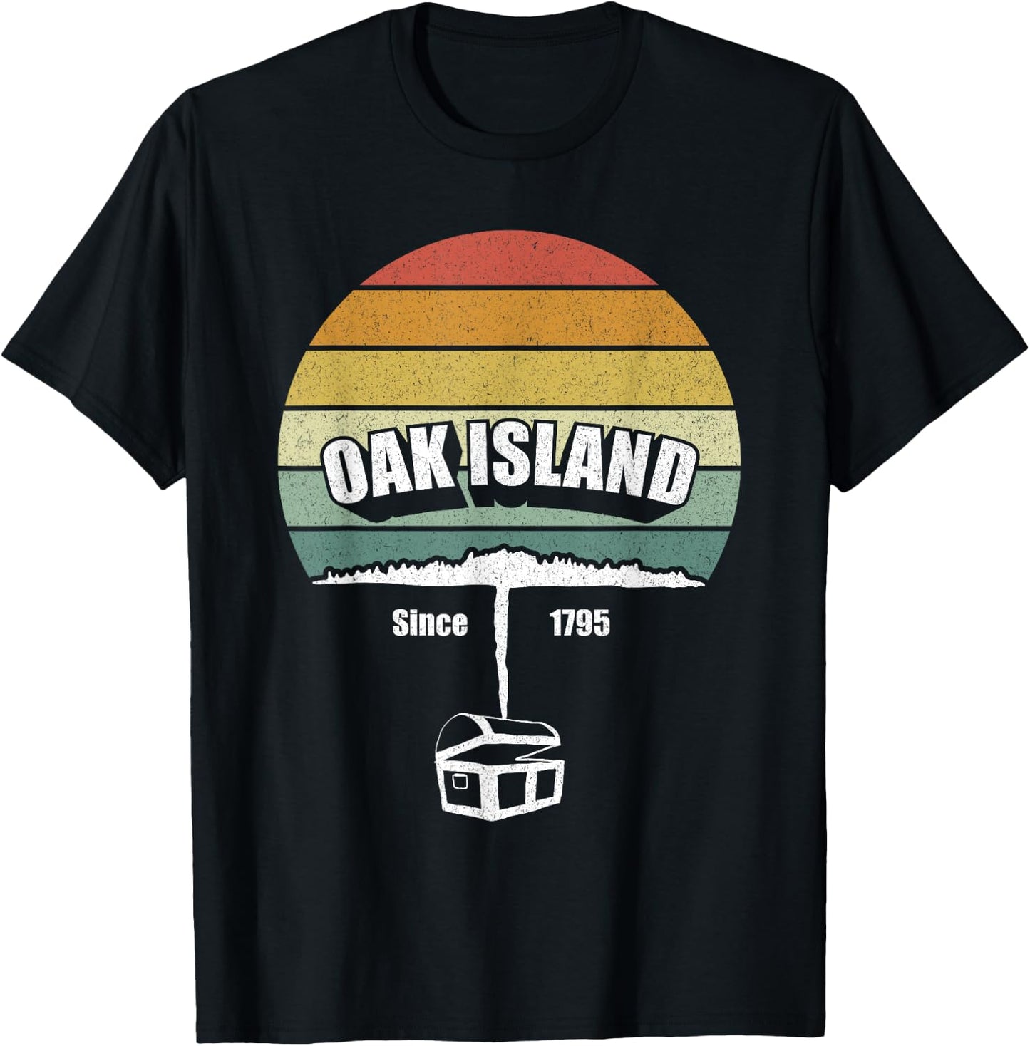 Retro Oak Island And Treasure Shirt Gift Nova Scotia Funny T-Shirt - T-Shirt | Black
