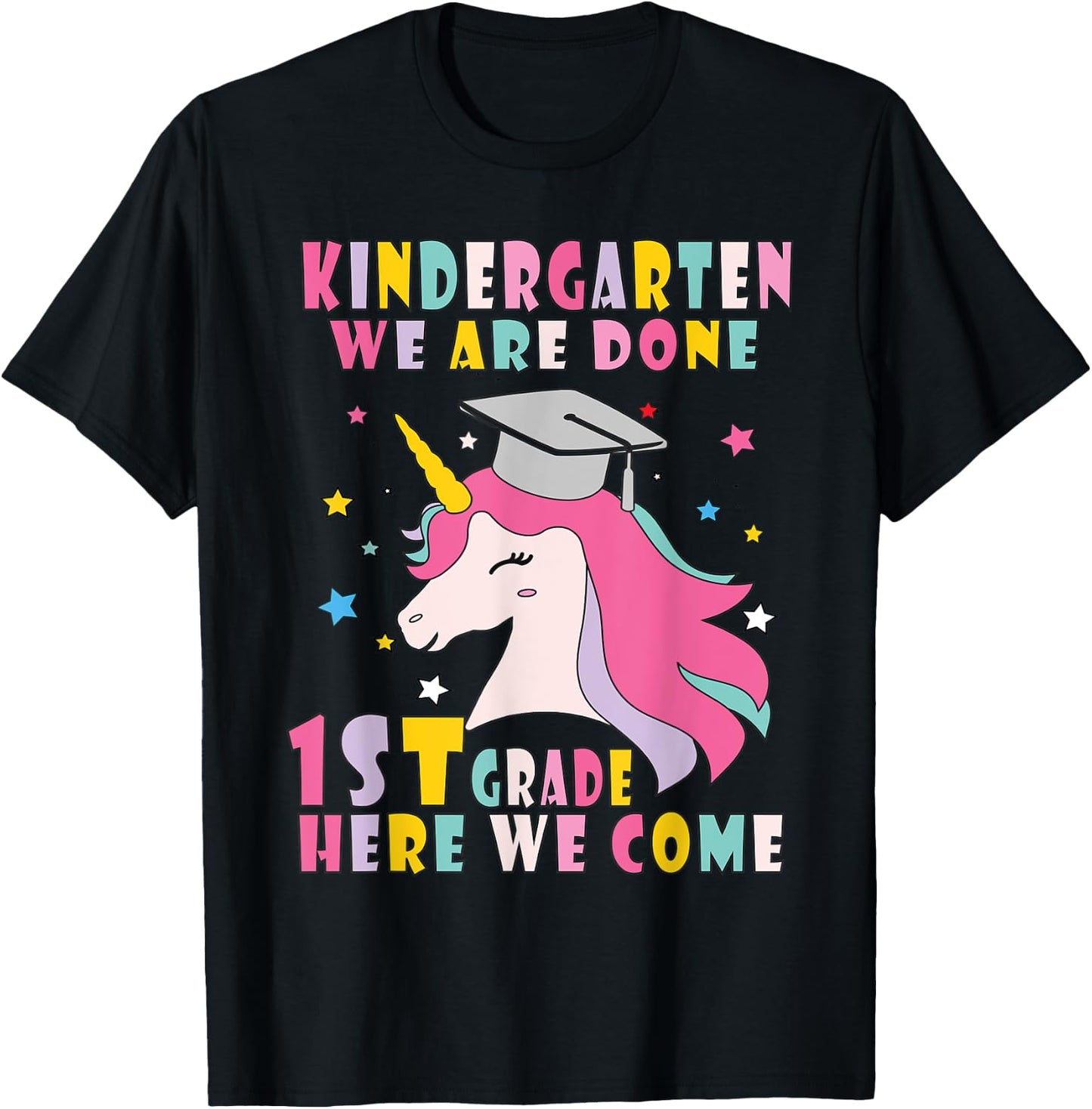 Kindergarten Graduation Magical Unicorn T-Shirt - T-Shirt | Black