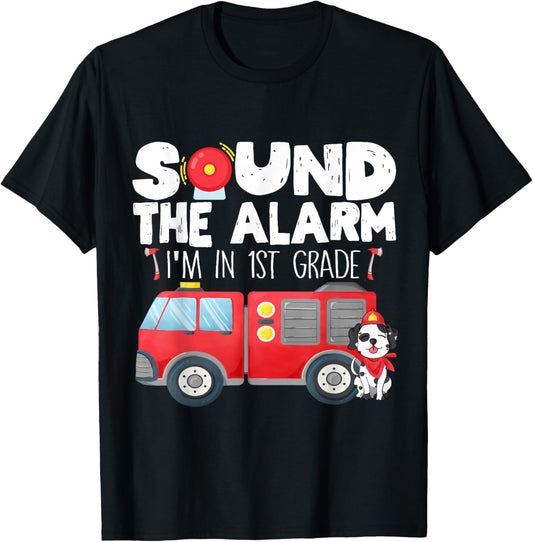 I'm Ready for 1st Grade First Day of First Grade Firefighter T-Shirt - T-Shirt | Black