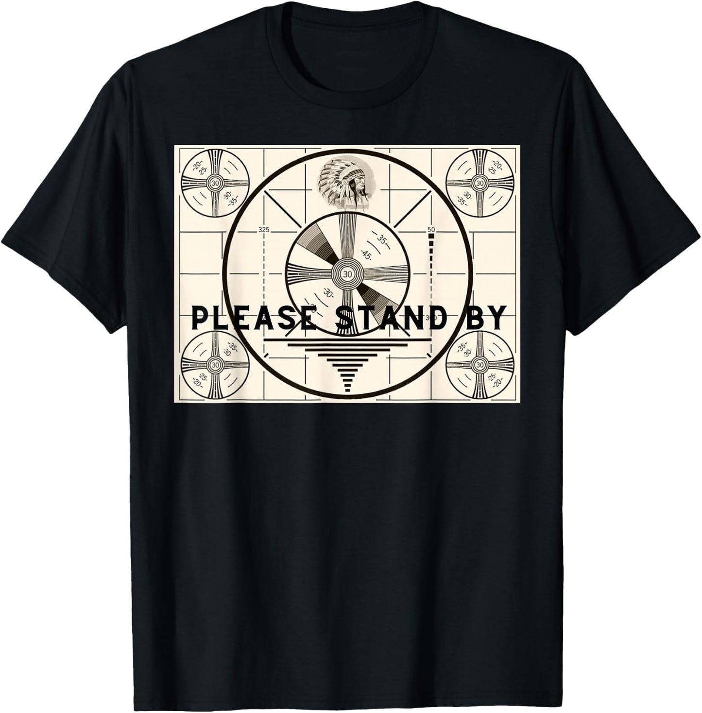Vintage Old Test Pattern Please Stand by TV T-Shirt - T-Shirt | Black