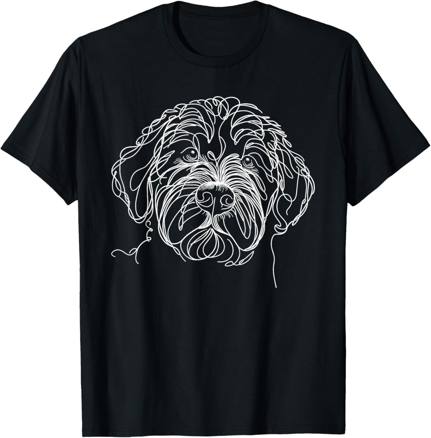 Line Art Portuguese Water Dog Portie T-Shirt - T-Shirt | Black