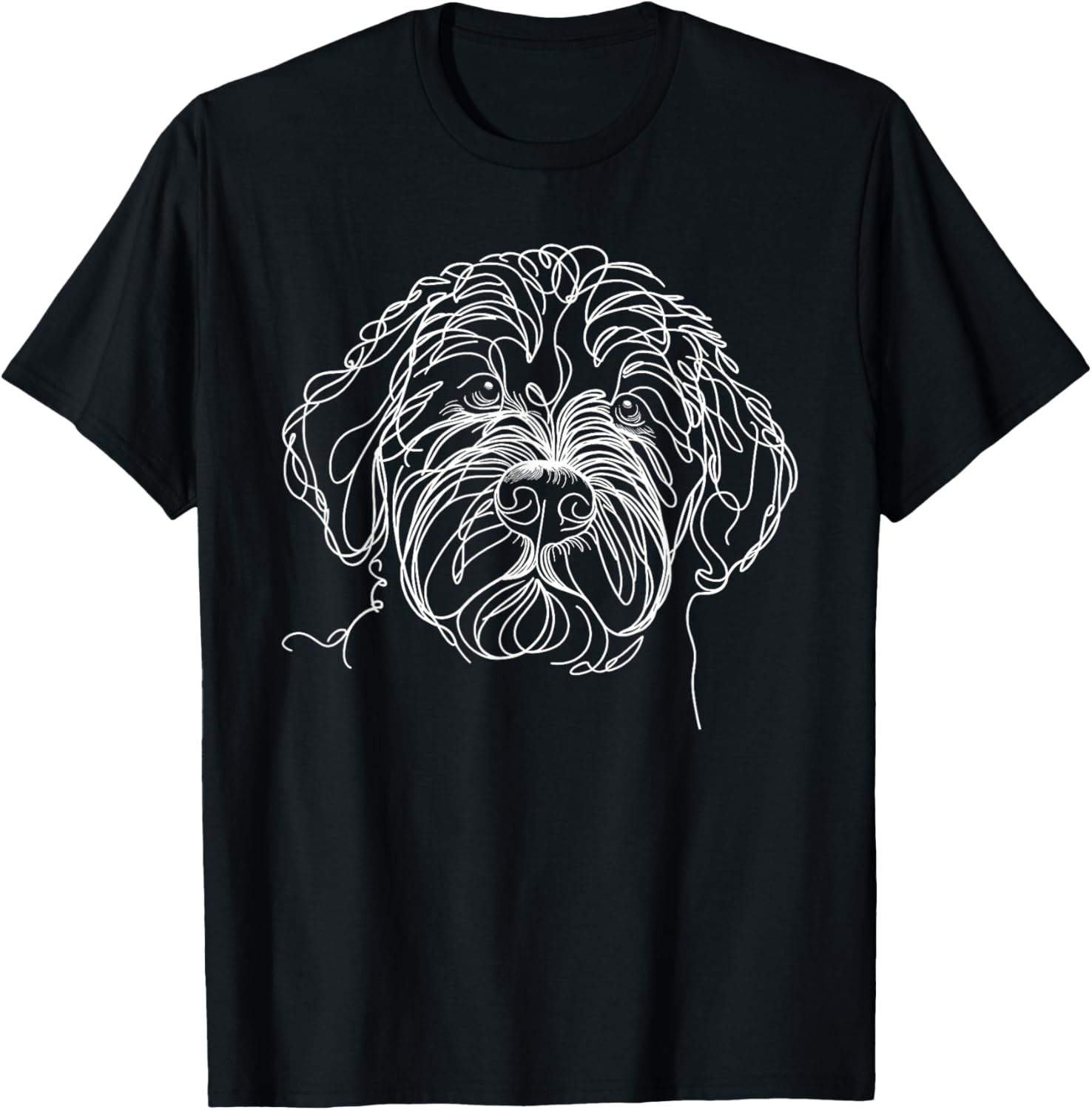 Line Art Portuguese Water Dog Portie T-Shirt - T-Shirt | Black