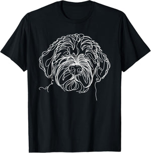 Line Art Portuguese Water Dog Portie T-Shirt - T-Shirt | Black