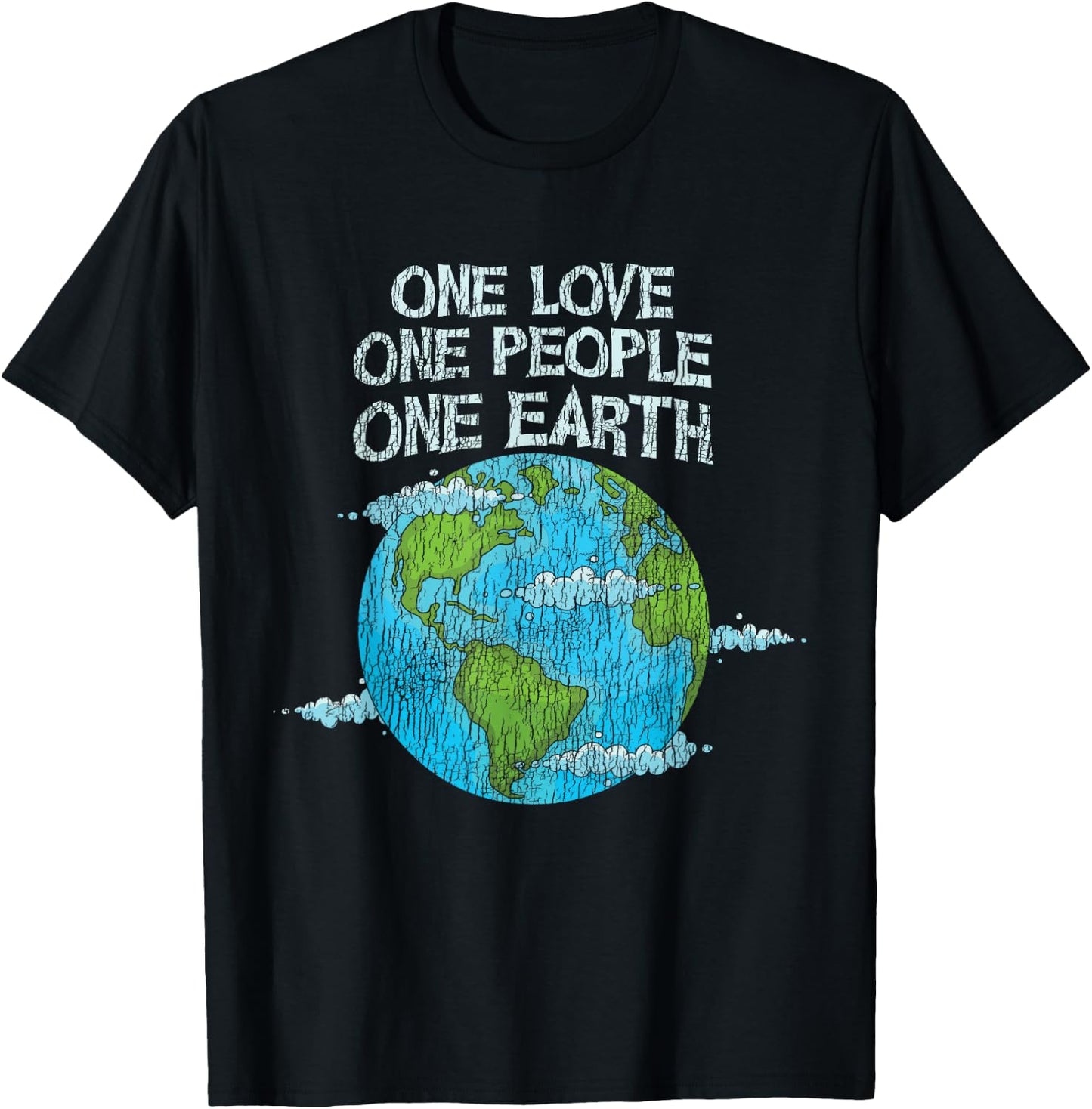 One Love One People Planet Climate Change Earth Day T-Shirt - T-Shirt | Black