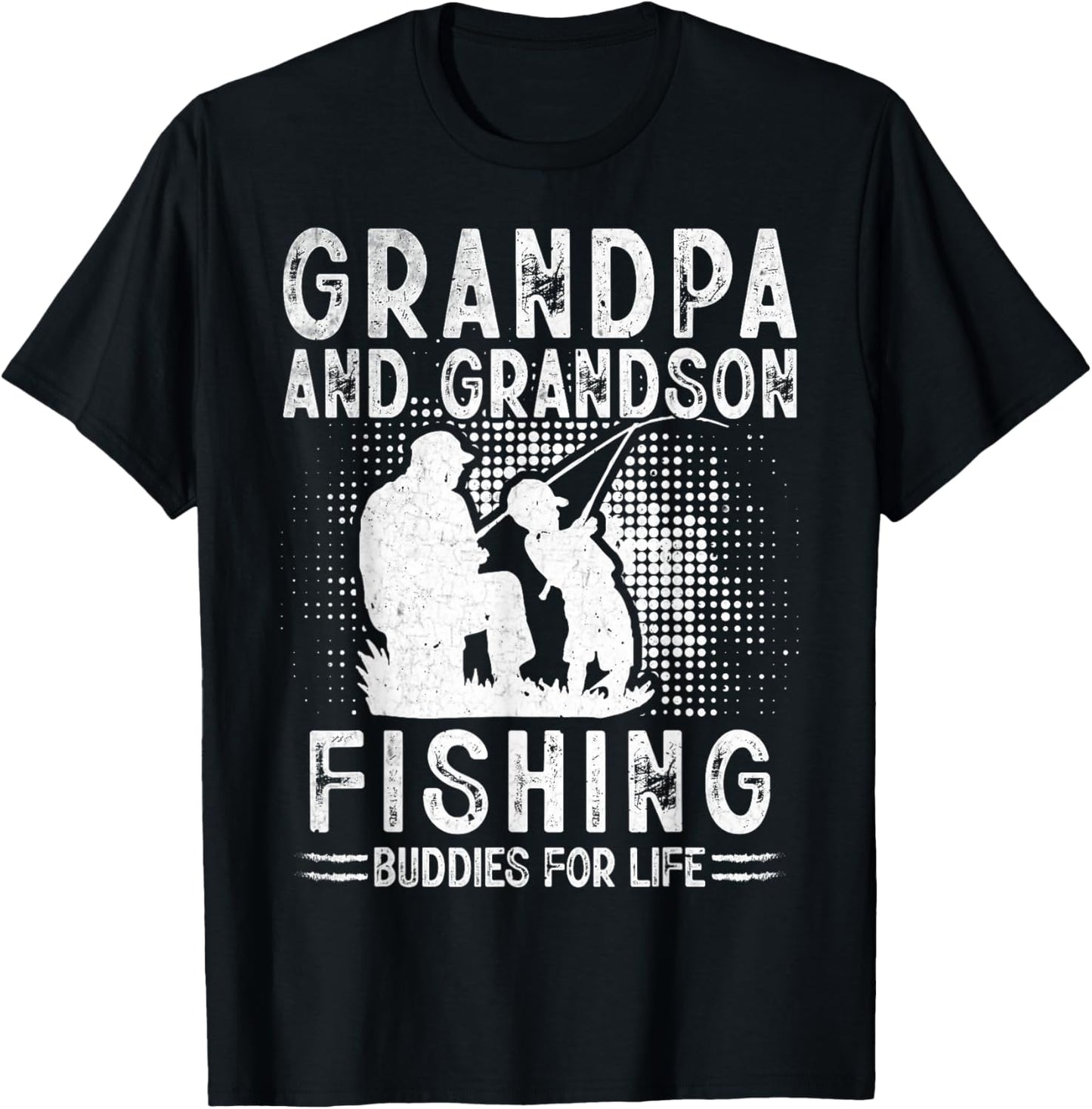 Grandpa and Grandson Fishing Buddies for Life Matching T-Shirt - T-Shirt | Black