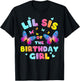Lil Sis of The Birthday Girl Butterfly Party Matching Family T-Shirt - T-Shirt | Black