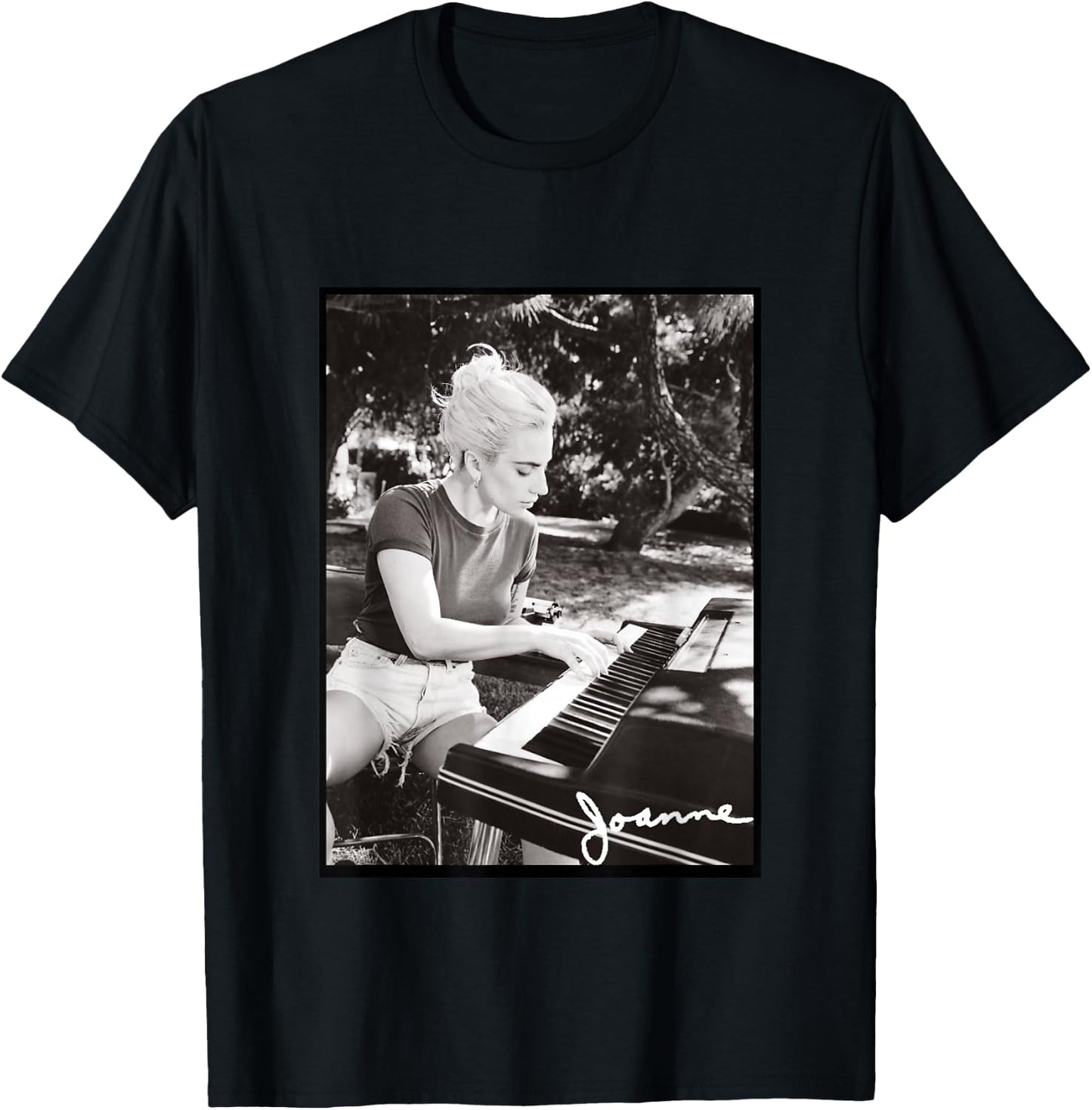 Lady Gaga Joanne Piano Photo Small T-Shirt - T-Shirt | Black