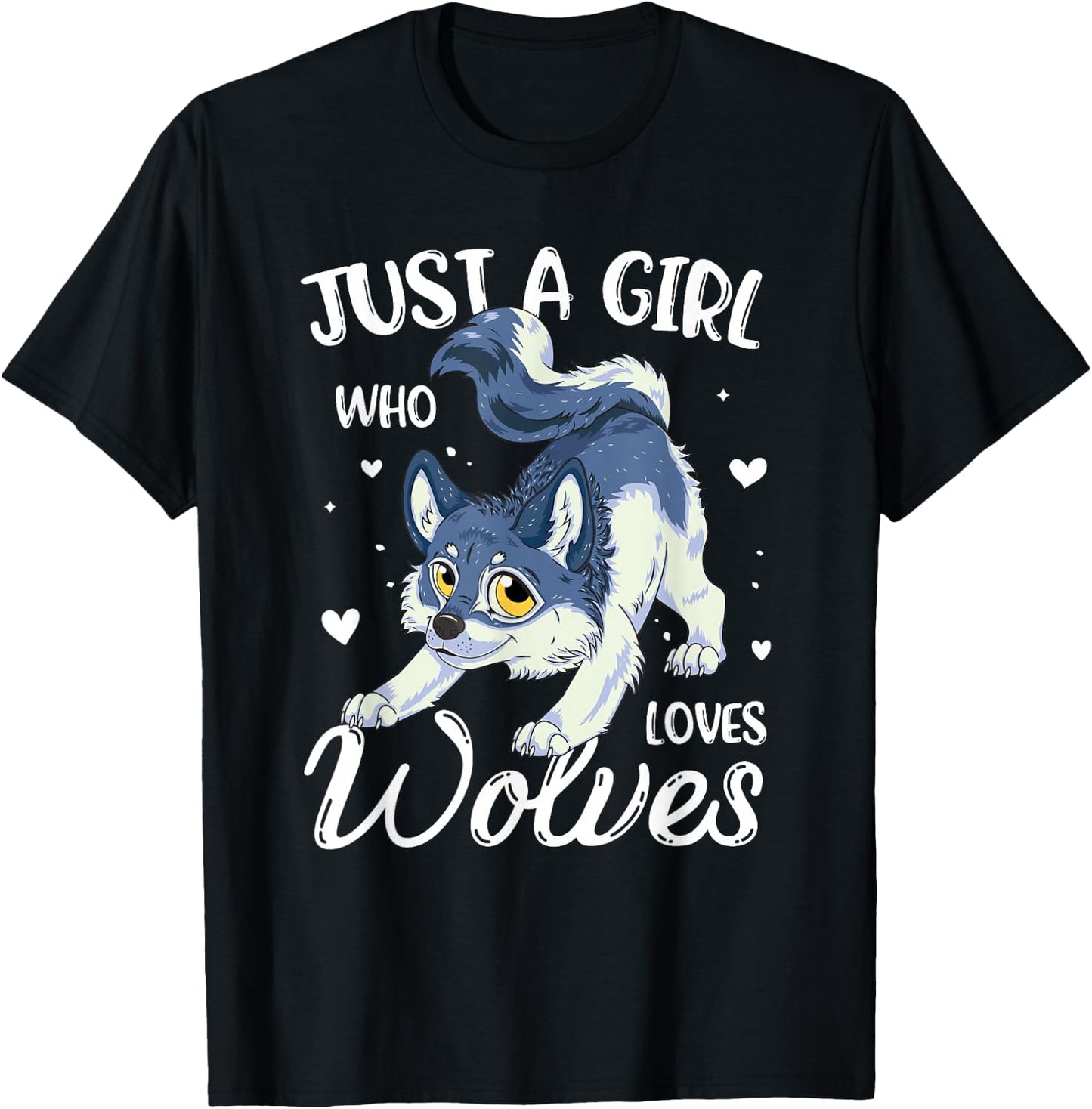 Just A Girl Who Loves Wolves Wolf Lover Women T-Shirt - T-Shirt | Black
