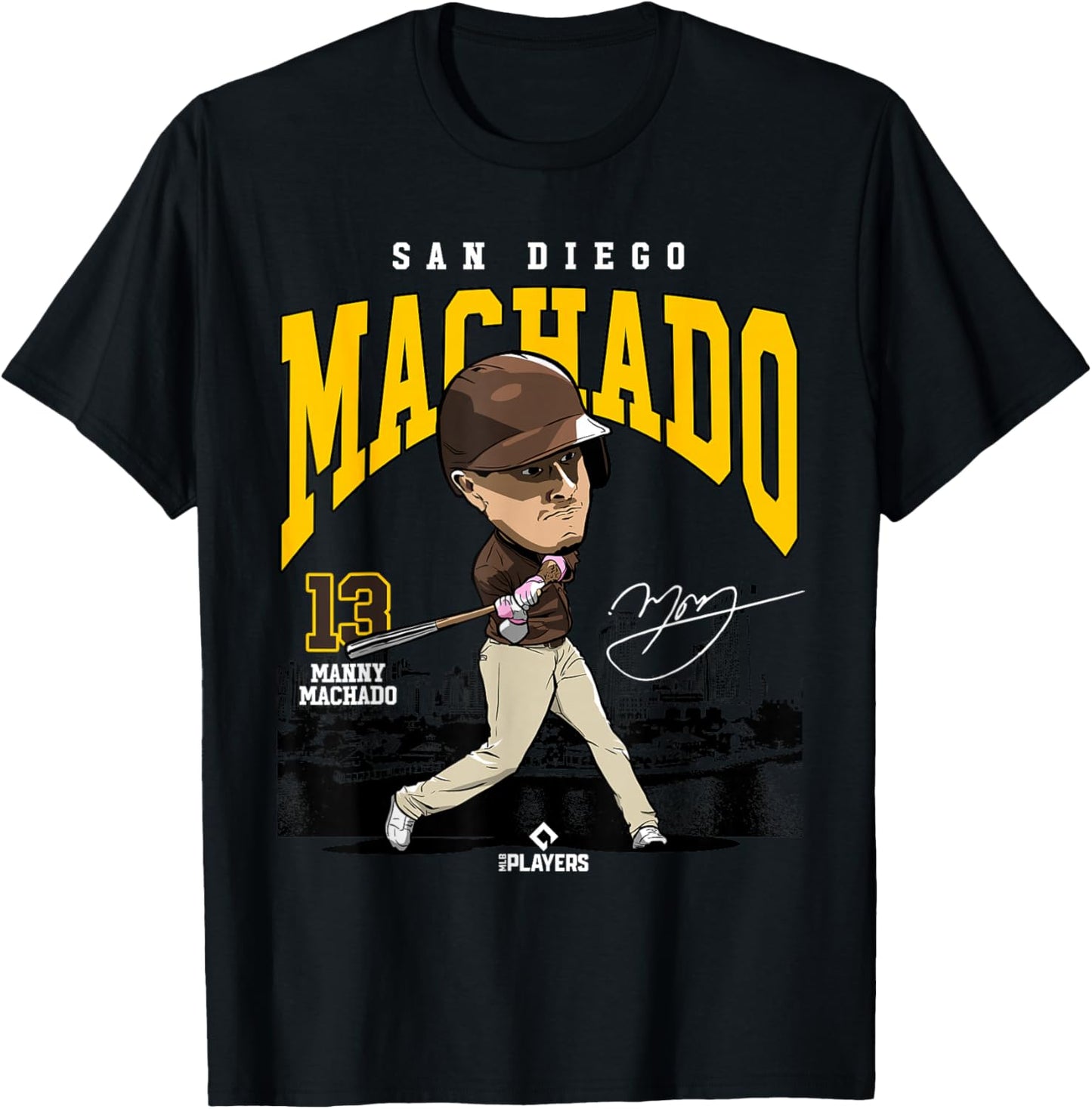 Manny Machado | San Diego Baseball MLB Players | MLBMAC4057 T-Shirt - T-Shirt | Black