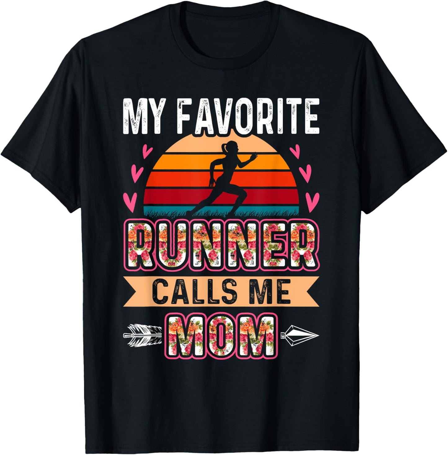 My Favorite Cross Country Runner Calls Me Mom Funny T-Shirt - T-Shirt | Black
