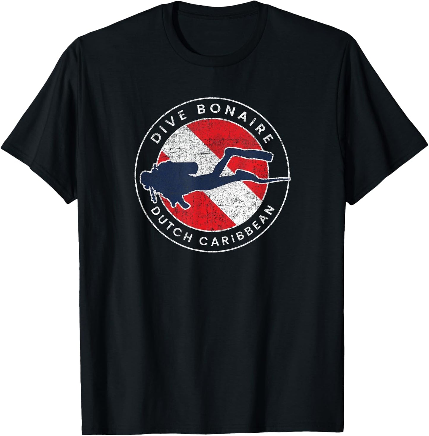 Retro Dive Bonaire Scuba Diver Vintage Dive Flag T-Shirt - T-Shirt | Black