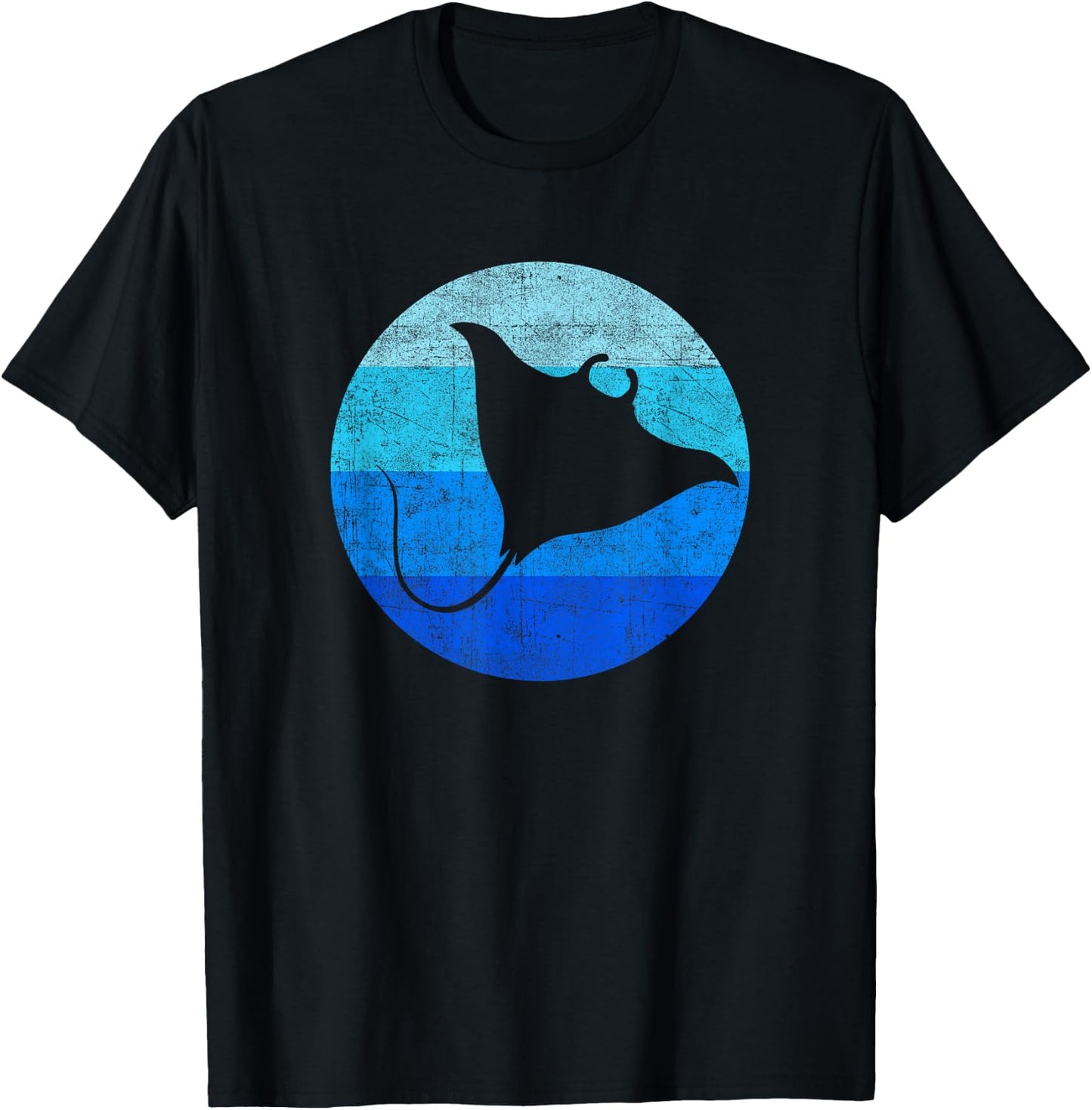 Vintage Stingray Manta Ray Hawaii Ocean Animals Boys Girls T-Shirt - T-Shirt | Black