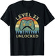 Level 33 Unlocked Video Gamer Retro 33rd Birthday Gift T-Shirt - T-Shirt | Black