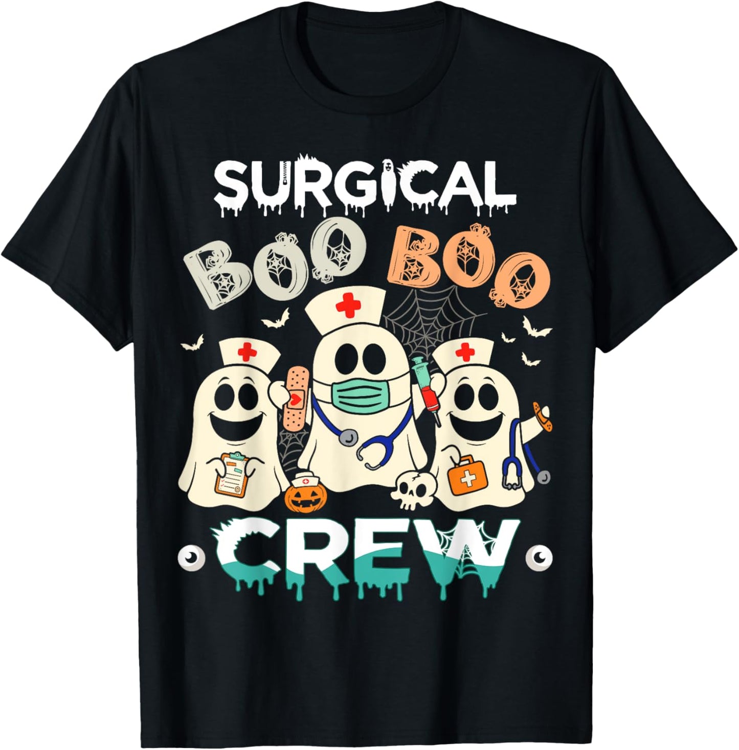 Surgical Boo Crew Ghost Surgery Nurse Halloween Women T-Shirt - T-Shirt | Black
