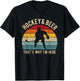 Distressed Hockey and Beer Funny Pun Hockey T-Shirt - T-Shirt | Black