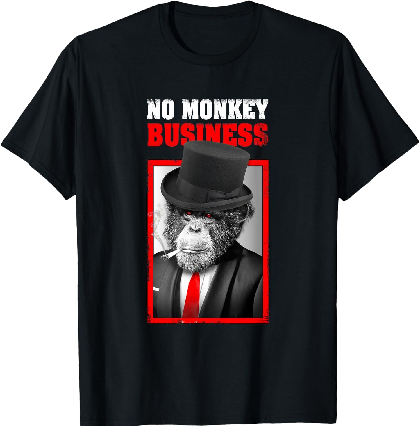 Gangster No Monkey Business Money Funny T-Shirt - T-Shirt | Black