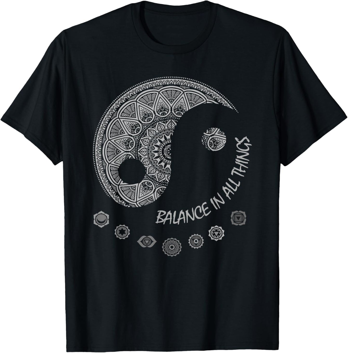Ying Yang Chakra Spirit Spiritual Balance Mind T-Shirt - T-Shirt | Black