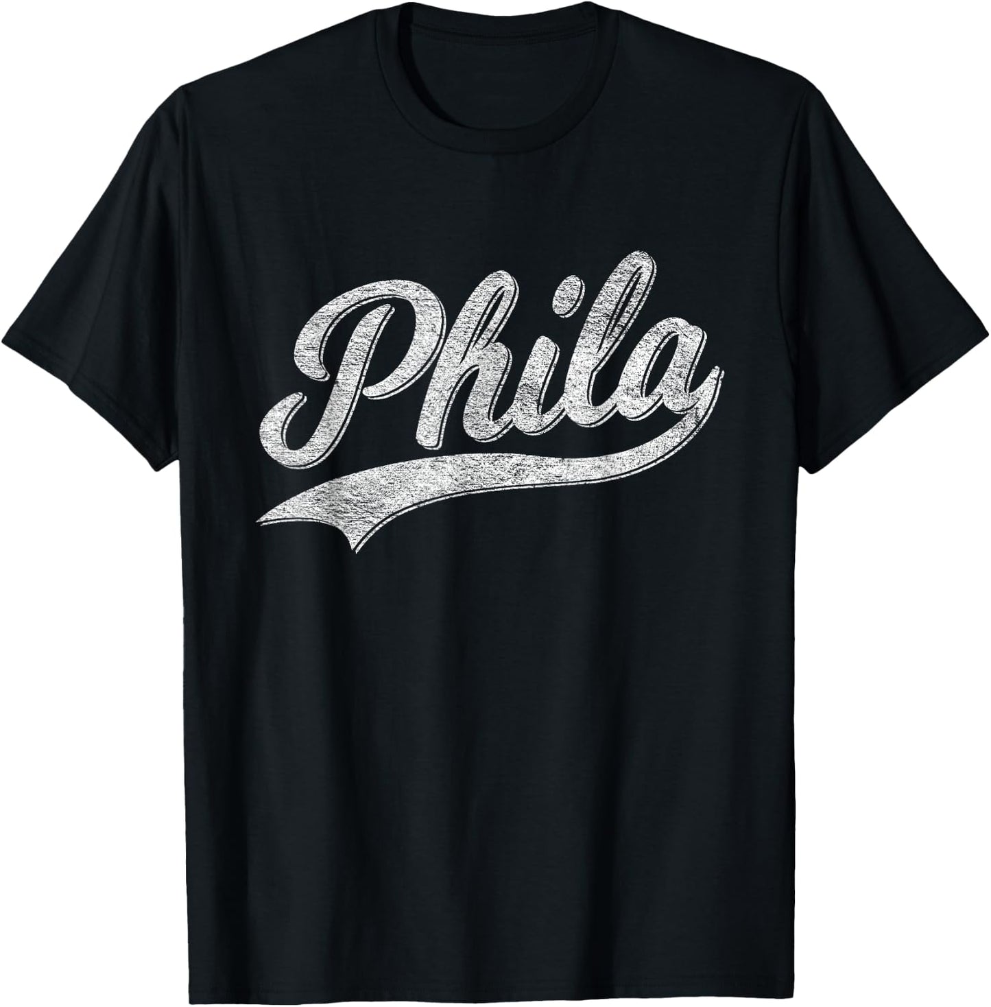 Philadelphia Phila Varsity Script Sports Jersey Style T-Shirt - T-Shirt | Black