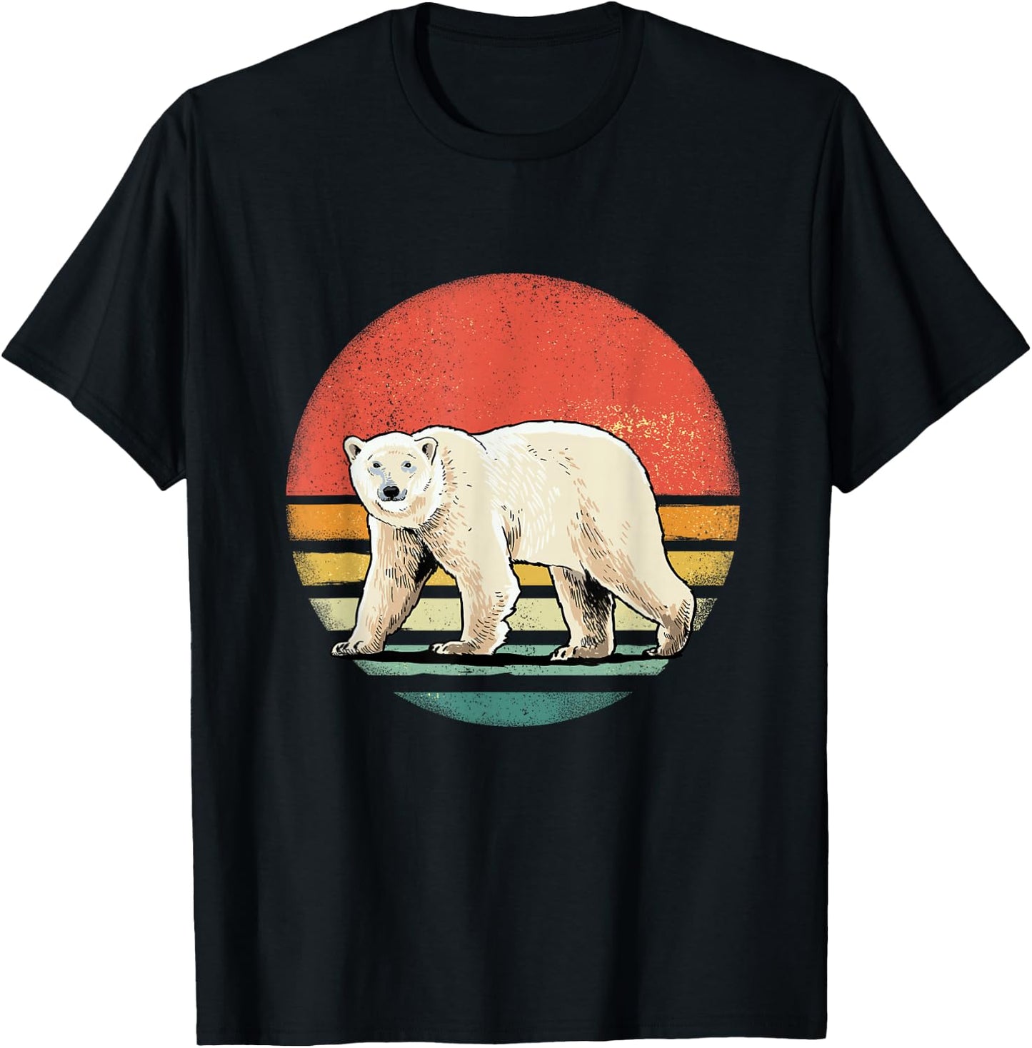 Vintage Polar Bear Retro Arctic Animal Bear Lover T-Shirt - T-Shirt | Black