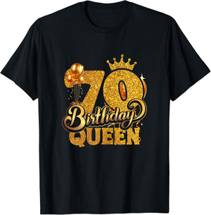 Birthday Queen 70 Year Old 70th Birthday It's My 70th Bday T-Shirt - T-Shirt | Black