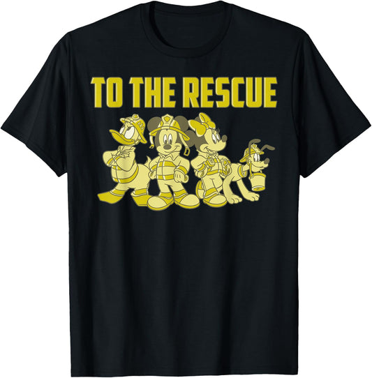 Disney Mickey And Friends Firefighters To The Rescue T-Shirt - T-Shirt | Black