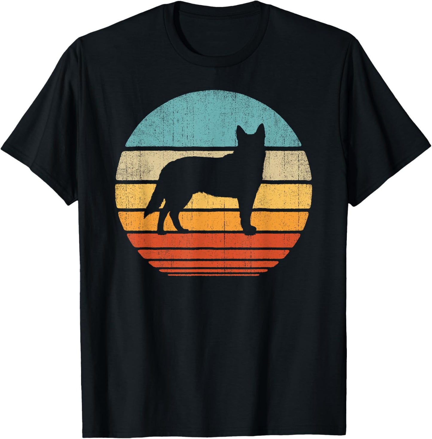 Blue Heeler Australian Cattle Dog Retro Vintage 70s Sunset T-Shirt - T-Shirt | Black