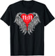 Angel Number 11:11 With Heart And Wings Of Angel T-Shirt - T-Shirt | Black