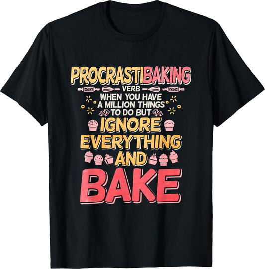 Procrastibaking T-Shirt - T-Shirt | Black