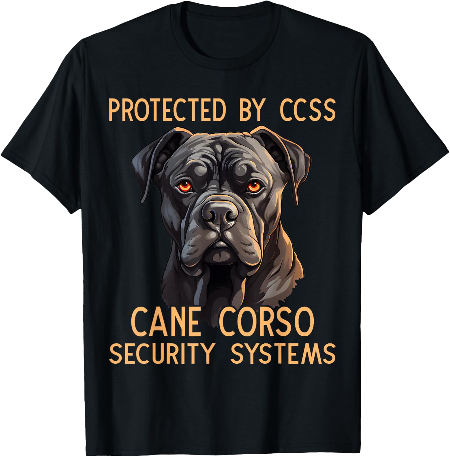 Black Corso Italiano Owner Plush Collar Dog Cane Corso T-Shirt - T-Shirt | Black