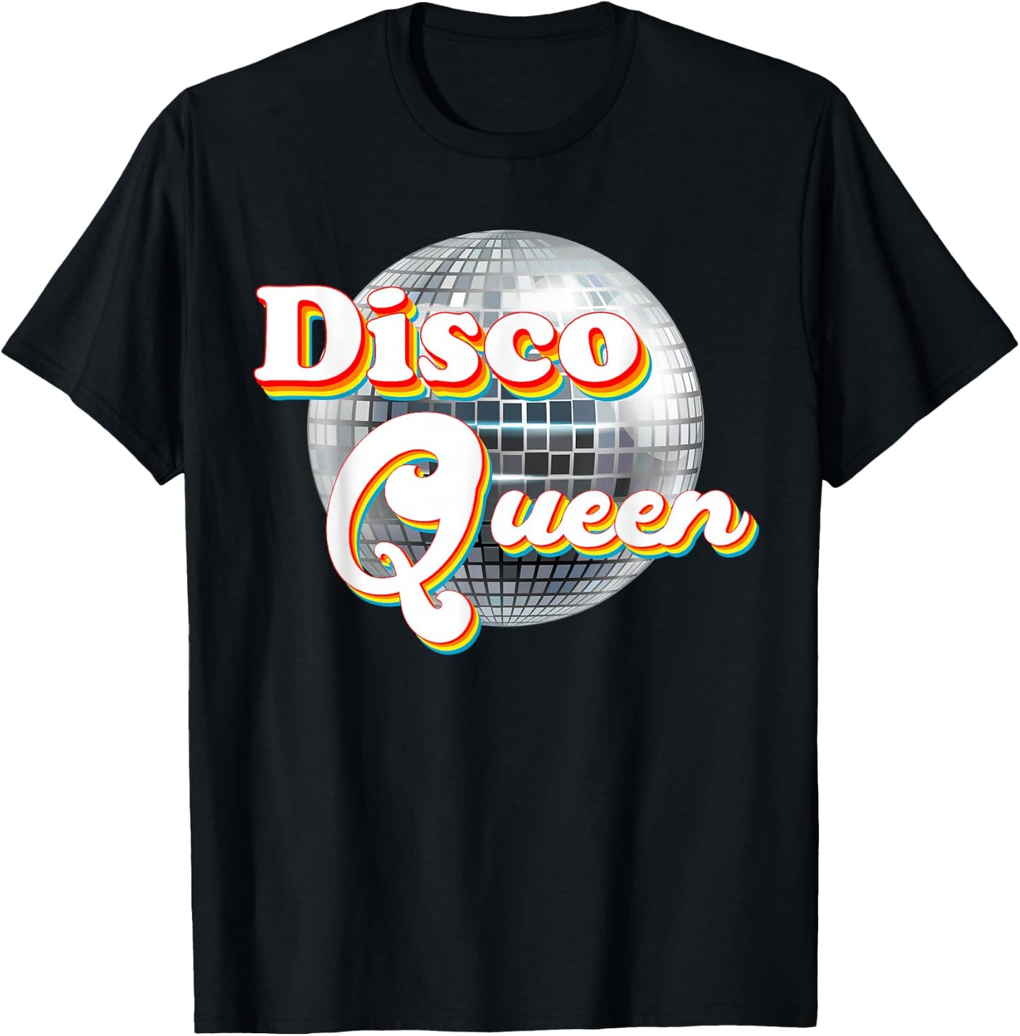 Disco Queen - 70's Disco Themed Vintage Seventies Costume T-Shirt - T-Shirt | Black