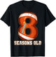 8th Birthday Football T-Shirt - T-Shirt | Black