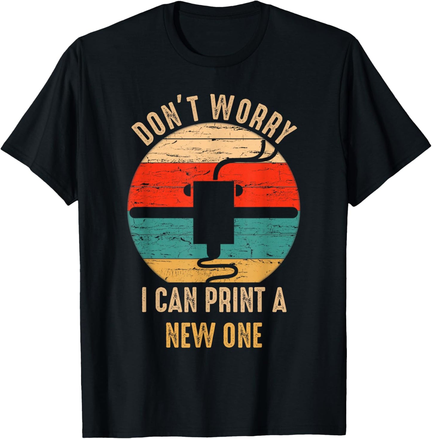 Vintage Retro 3D Printer Gift for Geeks T-Shirt - T-Shirt | Black
