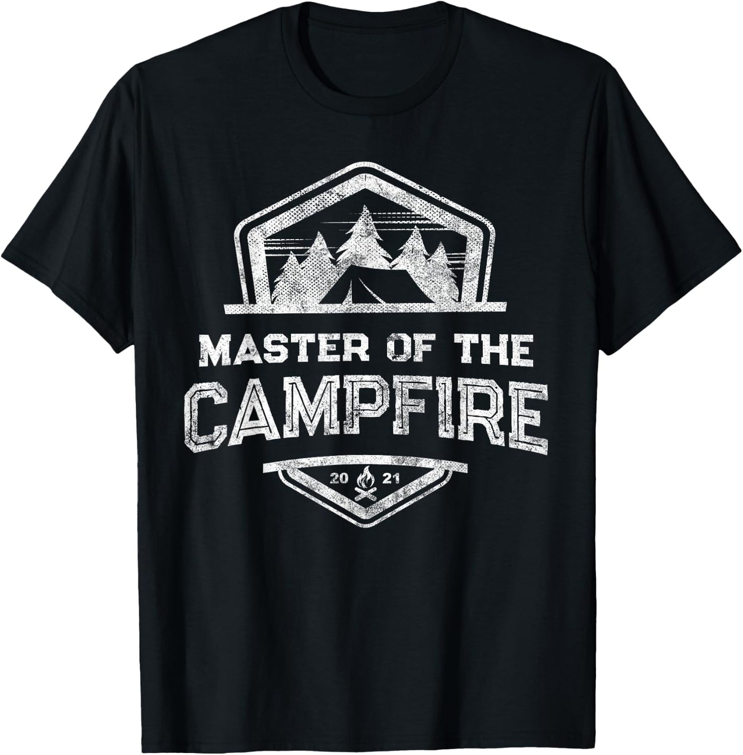MASTER of CAMPFIRE Hiking King Camping Life Camp Leader T-Shirt - T-Shirt | Black