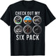 Funny Check Out My Six Pack Airplane Pilot Aviation T-Shirt - T-Shirt | Black
