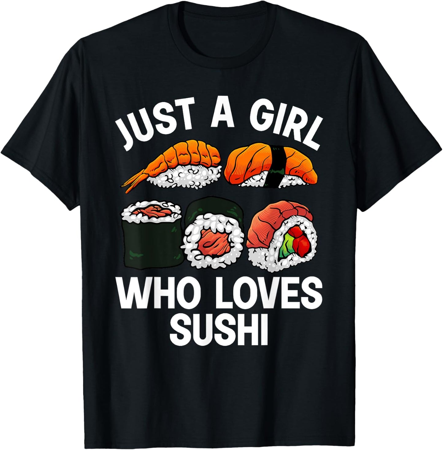 Cool Sushi Teen Girls Sushi Lovers Japanese Food T-Shirt - T-Shirt | Black