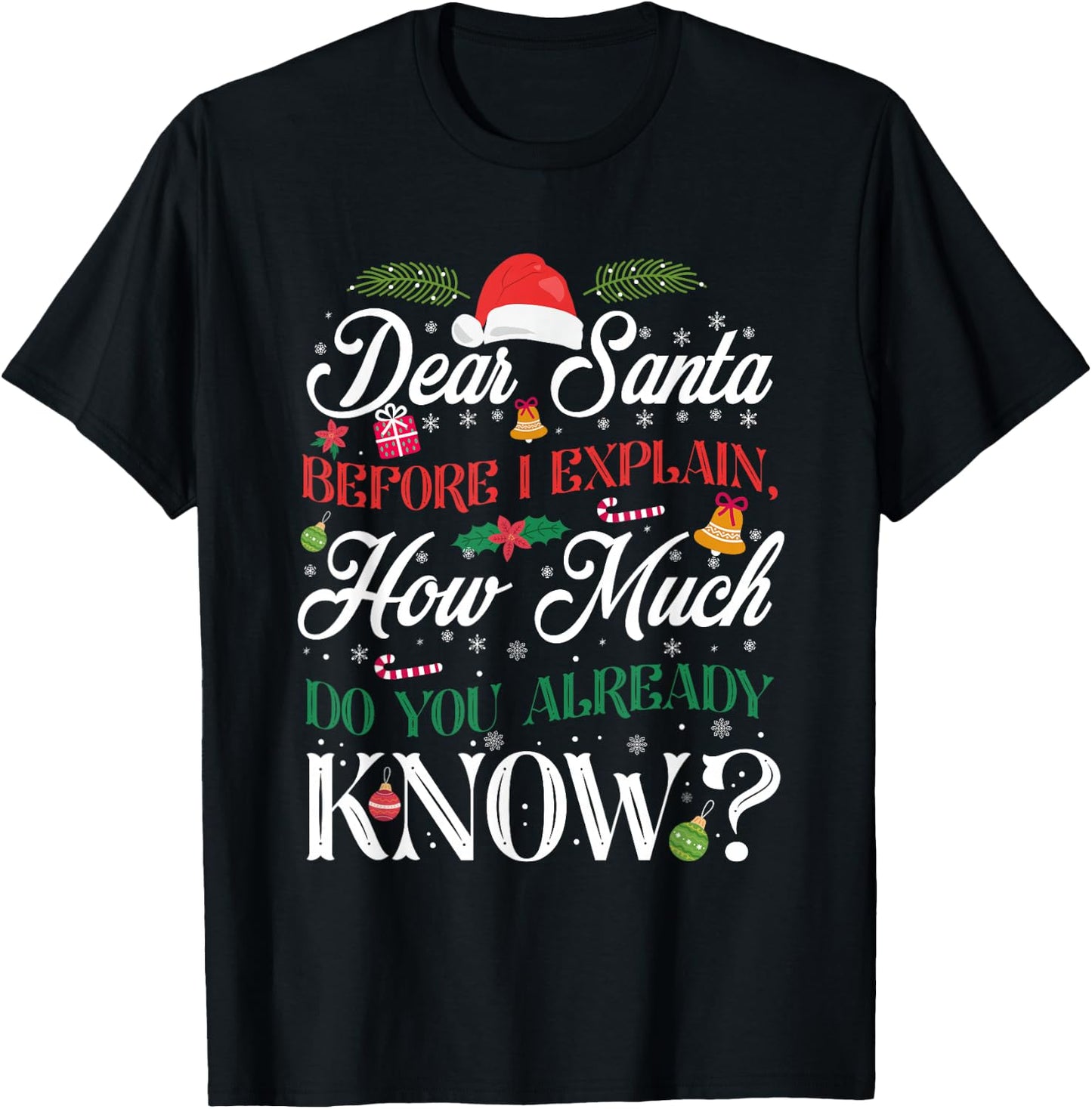 Funny Christmas Dear Santa How Much Do You Know T-Shirt - T-Shirt | Black