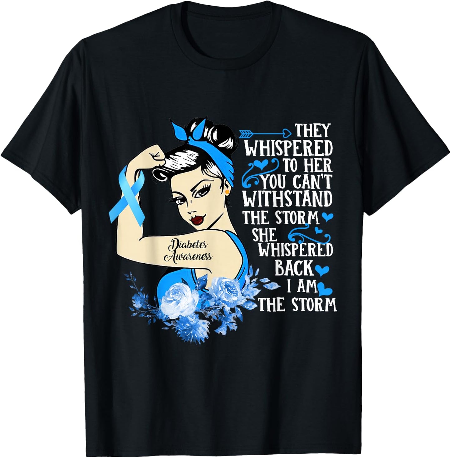 Diabetes Awareness Month Gift Powerful Warrior Women T-Shirt - T-Shirt | Black