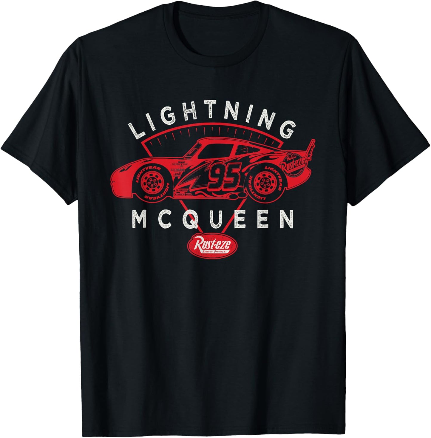 Disney and Pixar's Cars Lightning McQueen Rust-Eze Logo T-Shirt - T-Shirt | Black