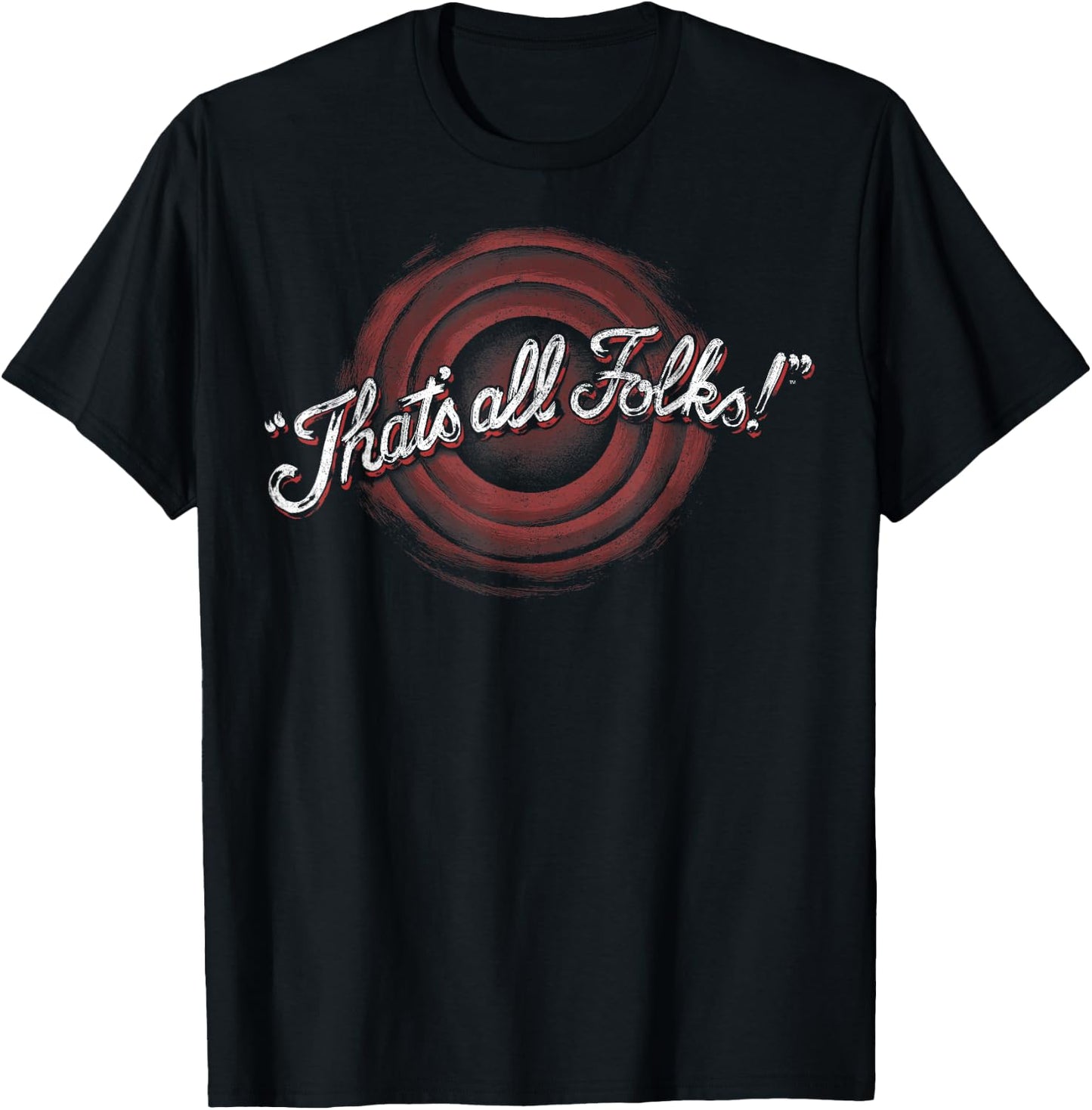 Looney Tunes Classic Thats All Folks T-Shirt - T-Shirt | Black