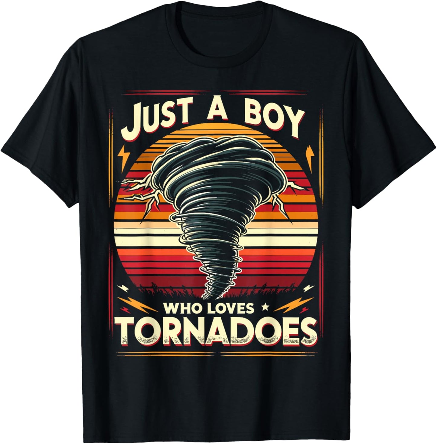 Just a Boy who loves Tornadoes Storm Chaser Meteorology T-Shirt - T-Shirt | Black