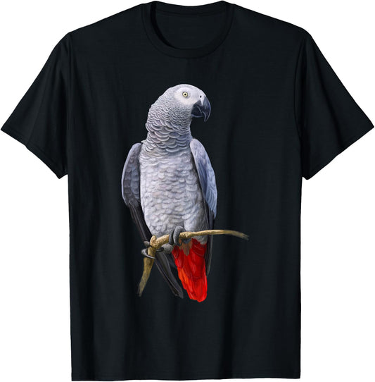Beautiful African Grey Parrot T-Shirt - T-Shirt | Black