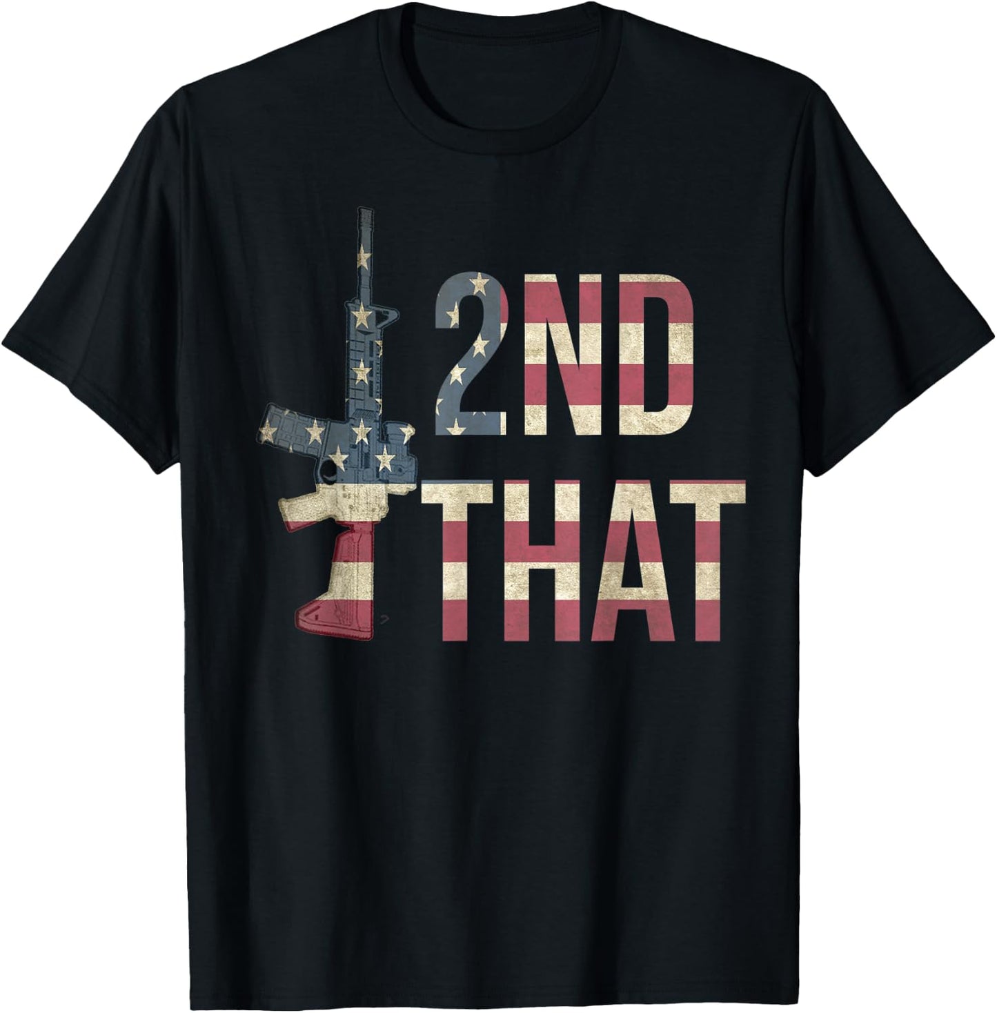 USA Flag Patriotic Pro Gun AR-15 I 2nd That Second Amendment T-Shirt - T-Shirt | Black