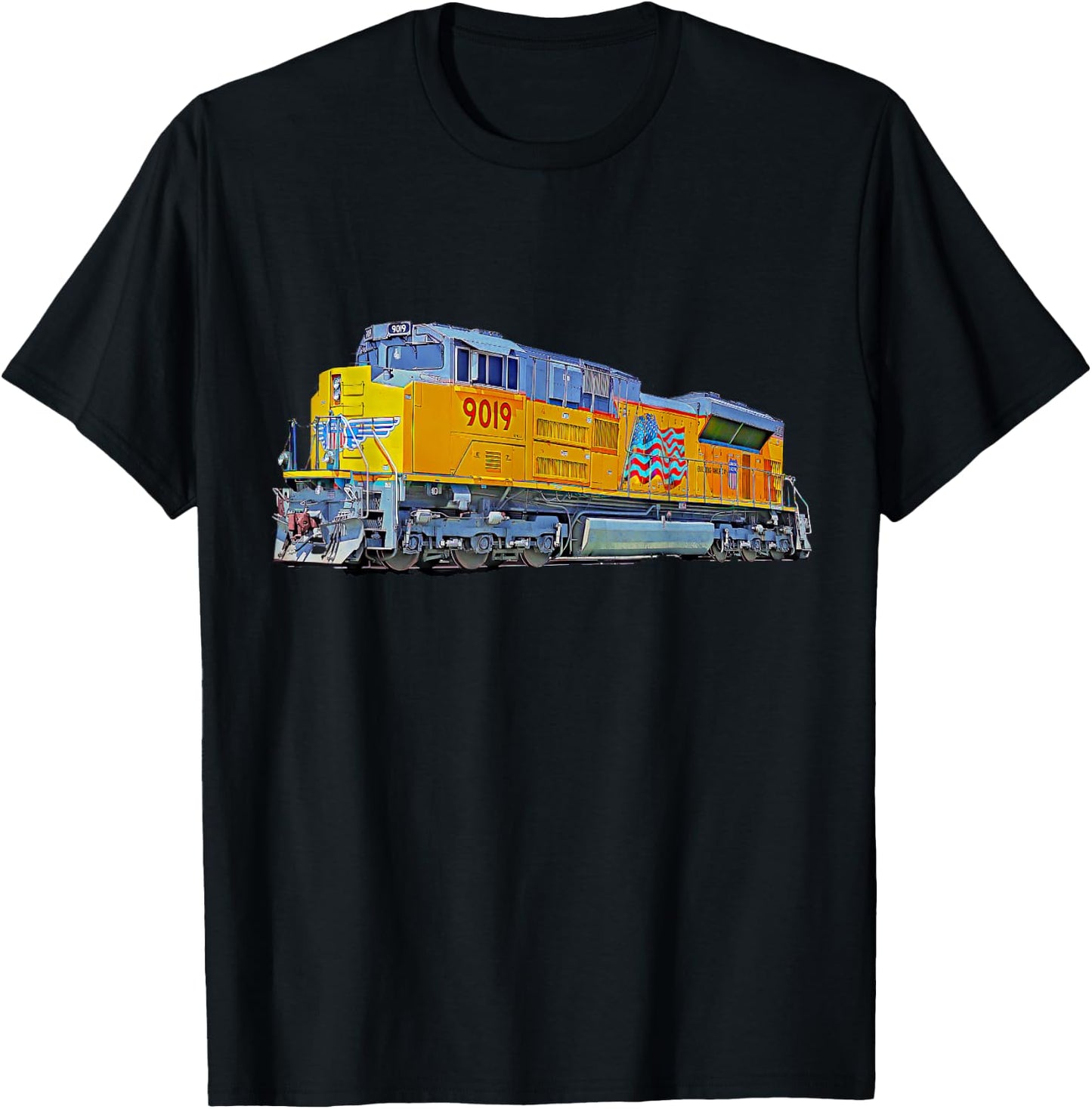 Freight Train Union Pacific Engine T-Shirt - T-Shirt | Black